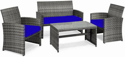 istyle mode Cushion For Rattan Chairs (Royal Blue, 3 Pieces) - image 1
