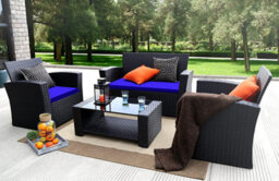 istyle mode Cushion For Rattan Chairs (Royal Blue, 3 Pieces) - thumbnail 6