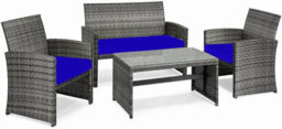 istyle mode Cushion For Rattan Chairs (Royal Blue, 3 Pieces) - thumbnail 1
