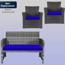 istyle mode Cushion For Rattan Chairs (Royal Blue, 3 Pieces) - thumbnail 2