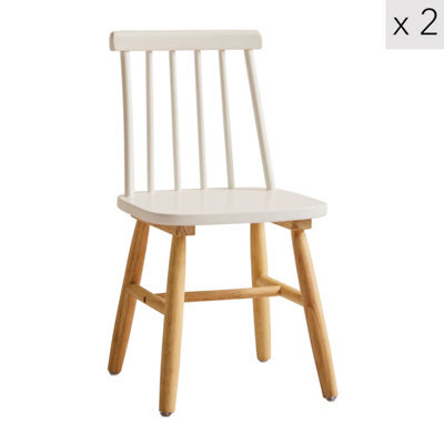 Nordlys Set Of 2 Solid Wood Kids Chairs In White - image 1