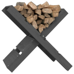 Berkfield Log Holder Grey 47X39.5X48 Cm Solid Wood Pine - thumbnail 4