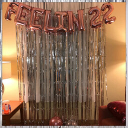 Neel Blue Christmas Tinsel Foil Fringe Curtain Backdrop Background, 1 X 2.5M, Silver - thumbnail 6
