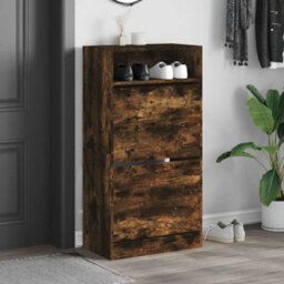 Walplus Shoe Cabinet Smoked Oak 60X34X116 Engineered Wood - thumbnail 3