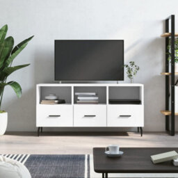 Berkfield Sturdy Tv Cabinet White 102X36X50 Cm Engineered Wood - thumbnail 2
