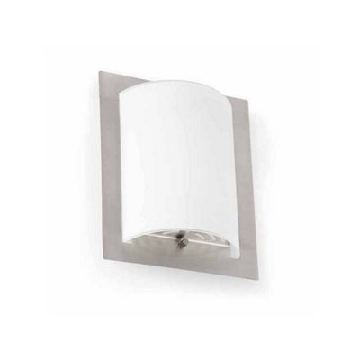 Luminosa Lighting Luminosa Diula 1 Light Indoor Glass Wall Light Matt Nickel, E27 - image 1