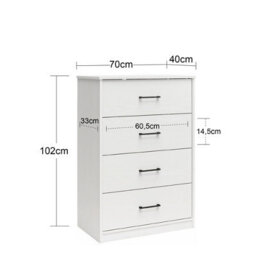 Dorel Brez Build Pearce 4 Drawer Dresser White - thumbnail 9