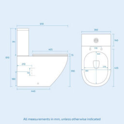 Nes Home Dyon 550mm Floorstanding Basin Vanity Unit White & Rimless Close Coupled Toilet - thumbnail 7