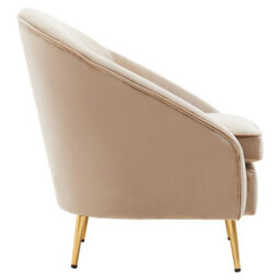 Orsina Mink Velvet Arm Chair, Luxury Velvet Upholstered Accent Chair, Comfortable Armchair For Home, Office - thumbnail 3