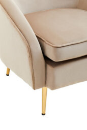 Orsina Mink Velvet Arm Chair, Luxury Velvet Upholstered Accent Chair, Comfortable Armchair For Home, Office - thumbnail 6