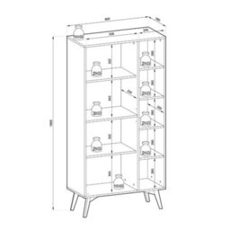 Arte Vibrant Forest Highboard Cabinet H1600mm W800mm D380mm In Green & Oak Scandi - Infuse Your Space With Freshness - thumbnail 9