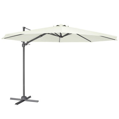 Dellonda 3M Cantilever Parasol With 360 Rotation, Tilt And Cover Cream - Dg268 - image 1