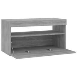 Walplus Tv Cabinet With Led Lights Grey Sonoma 75X35X40 Cm - thumbnail 8