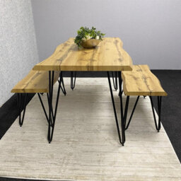Kosy Koala Modern Dining Table Set With 2 Benches Kitchen Dining Room Furniture - thumbnail 2
