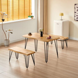 Kosy Koala Modern Dining Table Set With 2 Benches Kitchen Dining Room Furniture
