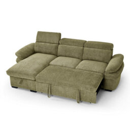 Furnishings For Less UK Blake Universal Corner 4 Seater Fabric Sofa Bed Green - thumbnail 4
