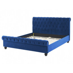 Beliani Bed Velvet Avallon 160 X 200 Cm (Eu King Size) Navy Blue - thumbnail 5