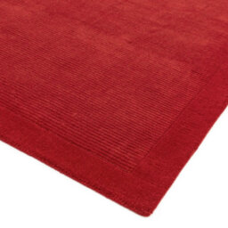 Red  Contrast Smooth Border Handmade Modern Plain Textured Wool Rug- 160Cm X 230Cm (5Ft. 2In. X 7Ft. 6In.) - thumbnail 4
