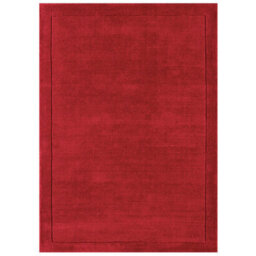 Red  Contrast Smooth Border Handmade Modern Plain Textured Wool Rug- 160Cm X 230Cm (5Ft. 2In. X 7Ft. 6In.) - thumbnail 1