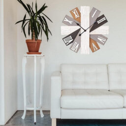Multi Finish Wooden Plank Wall Clock 60Cm Diameter - thumbnail 4