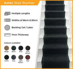 Aztec Stair Runner - Hardwearing, Non-Slip & Durable Carpet For Stairs & Staircases, Multiple Lengths - thumbnail 2