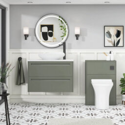 Royal Bathrooms Royal Bathroom Elmore 800mm Matt Green Wall Mounted Countertop Bathroom Vanity Unit 2 Drawer With Nova Basin - thumbnail 5