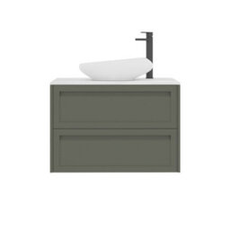 Royal Bathrooms Royal Bathroom Elmore 800mm Matt Green Wall Mounted Countertop Bathroom Vanity Unit 2 Drawer With Nova Basin - thumbnail 7