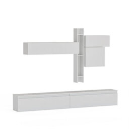 Decorotika Avignon Moduler Modern Tv Unit Wall Mount  Customizable Layout High Gloss White - thumbnail 4