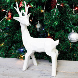 Set Of 3 Glitter Reindeer Ornaments - White, Silver & Gold Sparkly Shimmering Festive Christmas Xmas Figurine Home Decorations - thumbnail 7