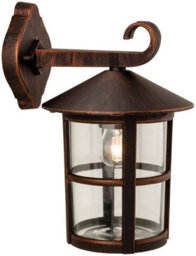 Luminosa Lighting Luminosa Stratford 1 Light Outdoor Wall Lantern Downlight Bronze Ip44, E27