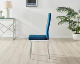 Furniturebox Uk Arezzo Large Extending Dining Table And 8 Navy Velvet Milan Chairs - thumbnail 9