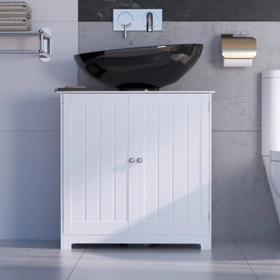 Bathroom Under Sink Cabinet White Bathroom Cabinet Shelf Cupboard Storage - image 1