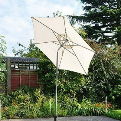 2M Garden Crank & Tilt Cream Parasol - image 1