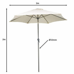 2M Garden Crank & Tilt Cream Parasol - thumbnail 7