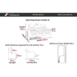 Valencia Oslo Xl Console Edition Home Theater Seating Row Of 3 With Dropdown Center Black Nappa Leather Power Control - thumbnail 6