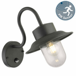 First Choice Lighting Montford - Black Outdoor Motion Sensor Ip44 Security Wall Light - thumbnail 2