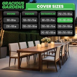 Gracious Gardens Rectangular 270X180X89Cm Outdoor Patio Waterproof Garden Furniture Cover, Weatherproof Rattan Sofa Protector - thumbnail 4