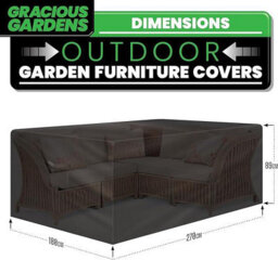 Gracious Gardens Rectangular 270X180X89Cm Outdoor Patio Waterproof Garden Furniture Cover, Weatherproof Rattan Sofa Protector - thumbnail 5