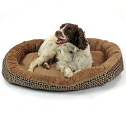 Actiaspet Large Deluxe Orthopaedic Soft Dog Bed Pet Warm Basket Fleece Lining Cushion Puppy Cat (Black & Brown) - thumbnail 3