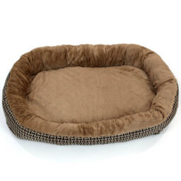 Actiaspet Large Deluxe Orthopaedic Soft Dog Bed Pet Warm Basket Fleece Lining Cushion Puppy Cat (Black & Brown) - thumbnail 2