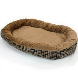 Actiaspet Large Deluxe Orthopaedic Soft Dog Bed Pet Warm Basket Fleece Lining Cushion Puppy Cat (Black & Brown) - thumbnail 7