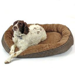 Actiaspet Large Deluxe Orthopaedic Soft Dog Bed Pet Warm Basket Fleece Lining Cushion Puppy Cat (Black & Brown) - thumbnail 5