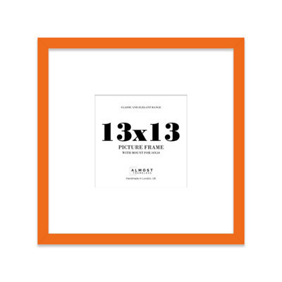 "13X13"" Orange Picture Frame - 13X13"" Square Frame With 10X10"" Mount For 13X13""/10X10"" Pictures Vintage Style Thin Edge, 1 Pack" - image 1