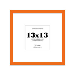 "13X13"" Orange Picture Frame - 13X13"" Square Frame With 10X10"" Mount For 13X13""/10X10"" Pictures Vintage Style Thin Edge, 1 Pack" - thumbnail 1