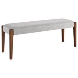Beliani Upholstered Bench Elyria Fabric Dark Brown/ Grey