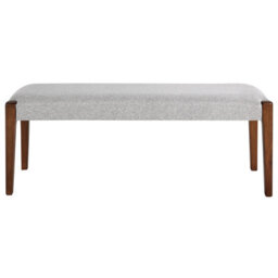 Beliani Upholstered Bench Elyria Fabric Dark Brown/ Grey - thumbnail 4