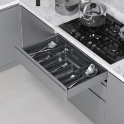 Unknown Fittingsco, Cutlery Tray For Ultra Slim Drawers, Reinforced Plastic, Dark Grey, W545mm D42mm H55mm