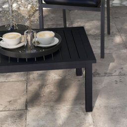 Outsunny Aluminium Outdoor Coffee Table Patio Table With Slat Top, Black - thumbnail 9
