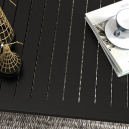 Outsunny Aluminium Outdoor Coffee Table Patio Table With Slat Top, Black - thumbnail 8