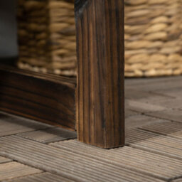 Wyld Haus Rozi Wood 2-Seater Outdoor Garden Bench With Slatted Back And Armrests, Carbonised Finish - thumbnail 9